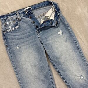 Pistola Jeans Women's 25 Charlie High Rise Classic Button Fly Distressed Denim